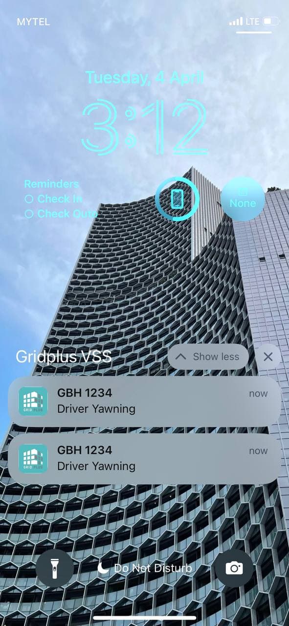 Grid VSS mobile driver safety notification